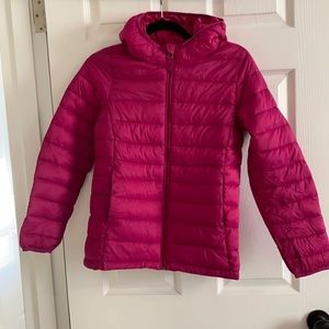 Girls Down Coat, Amazon Essential Raspberry color size 14/16